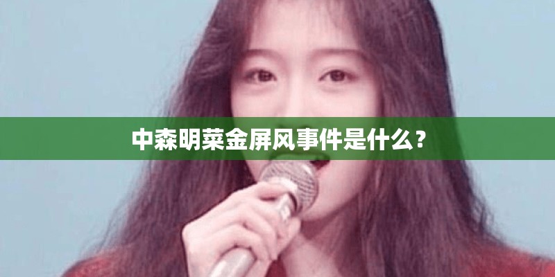 中森明菜金屏风事件是什么？