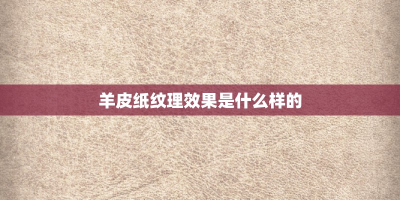 羊皮纸纹理效果是什么样的