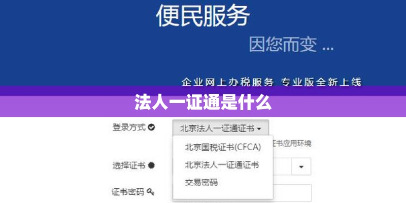 法人一证通是什么