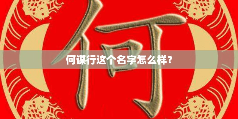 何谋行这个名字怎么样？